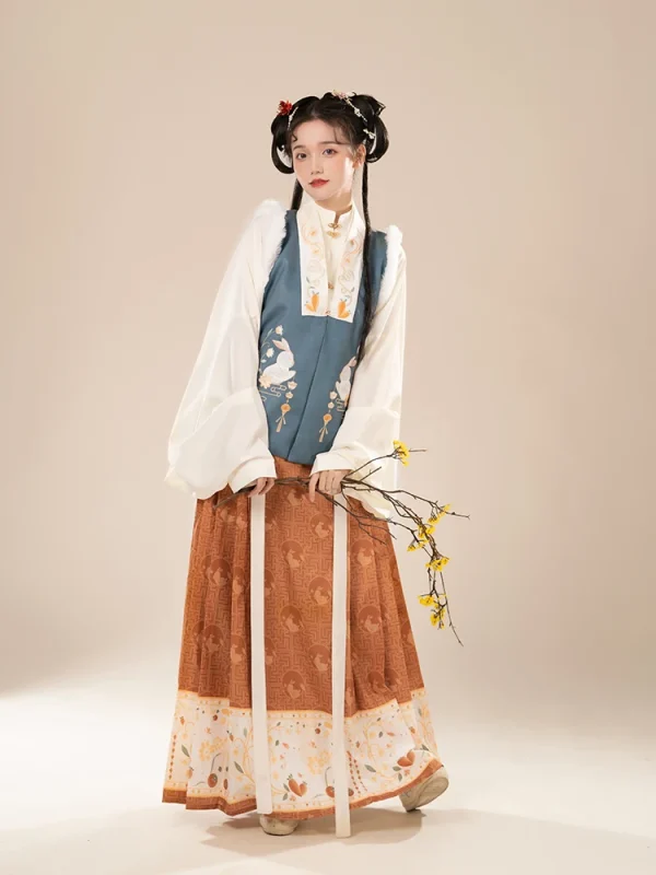 Kf S82a7a03755924ddebe7fa35aded7c195t Ru Yi Original Hanfu Ming Style Print Horse Face Skirt With Stand Collar For Women Original Hanfu Ming Style Print Horse Face Skirt with Stand Collar for Women