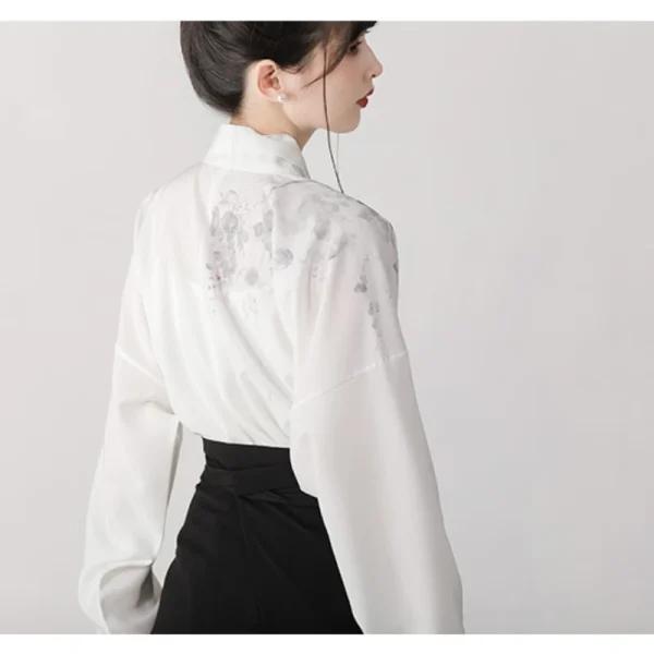 Kf S83cff5c6c3d74bc99485581a742a938cr Chinese Style Ink Painting Hanfu Dress Suit Cross Collar Blouse Black Pearl Horse Face Skirt Original Chinese Style Ink Painting Hanfu Dress Suit Cross Collar Blouse Black Pearl Horse Face Skirt Original and Improved Modern Hanfu