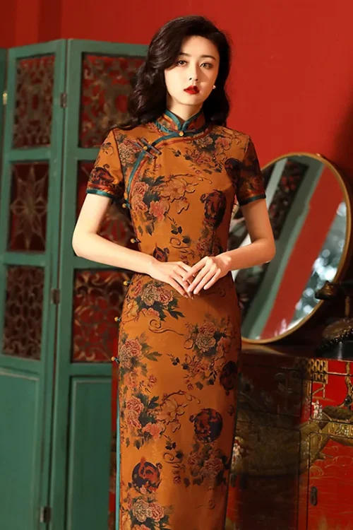 Kf S847a69ed2c434f8a9d6836f6a0a4270cm Yourqipao Hualuo Improved Cheongsam Elegant Temperament Long Catwalk Qipao Chinese Traditional Style Evening Dress For Women Improved Cheongsam Elegant Temperament Long Catwalk Qipao Chinese Traditional Style Evening Dress for Women