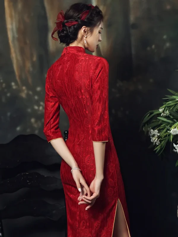 Kf S85114fb5cc99487e99946330e13cbe13b Chinese Style Long Dress Red Slim Cheongsam Qipao Dress Wedding Party Hanfu Summer Lace Chinese Style Long Dress Red Slim Cheongsam Qipao Dress Wedding Party Hanfu Summer Lace