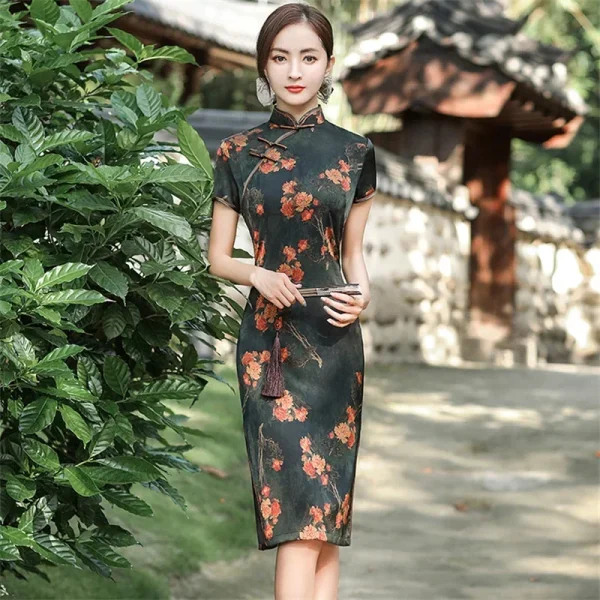 Kf S85ab1132247441678abdec9934db29a3m Elegan Cetak Wanita Qipao Gaun Cina Klasik Tradisional Pakaian Asia Kerah Cheongsam Pendek Pendek Kerah Mandarin Elegan Cetak Wanita Qipao Gaun Cina Klasik Tradisional Pakaian Asia Kerah Cheongsam Pendek Pendek Kerah Mandarin Vestidos