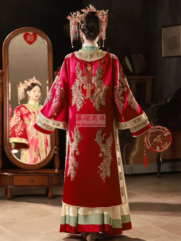 Kf S89dabf5acb584b318d11dc506c99e2fem High End Xiuhe Clothing Heavy Industry Bride Gown Robe Ming Dynasty Pop Hanfu Chinese Wedding Dress Clothing Heavy Industry Bride Gown Robe Ming Dynasty Pop Hanfu Chinese Wedding Dress For Overseas Oriental Girl