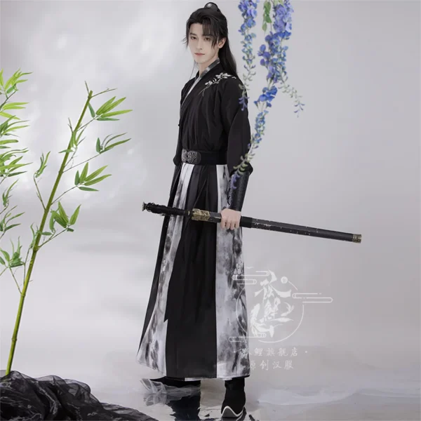 Kf S8d543cd82351470681263868883014e59 Plus Size 3xl Hanfu Men Ancient Chinese Hanfu Set Male Cosplay Costume Party Hanfu Black Outfit Plus Size 3XL Hanfu Men Ancient Chinese Hanfu Set Male Cosplay Costume Party Hanfu Black Outfit For Men Large Size