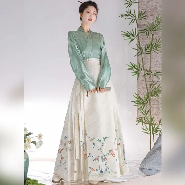 Kf S8ddcb6f0d6844de3a86c7efe998a5841l Hanfu Women S Ming Dynasty New Chinese Horse Face Skirt Set Daily Commuting Improvement Dark Pattern Hanfu Women's Ming Dynasty New Chinese Horse Face Skirt Set, Daily Commuting Improvement, Dark Pattern Jacquard Aircraft Sleeves