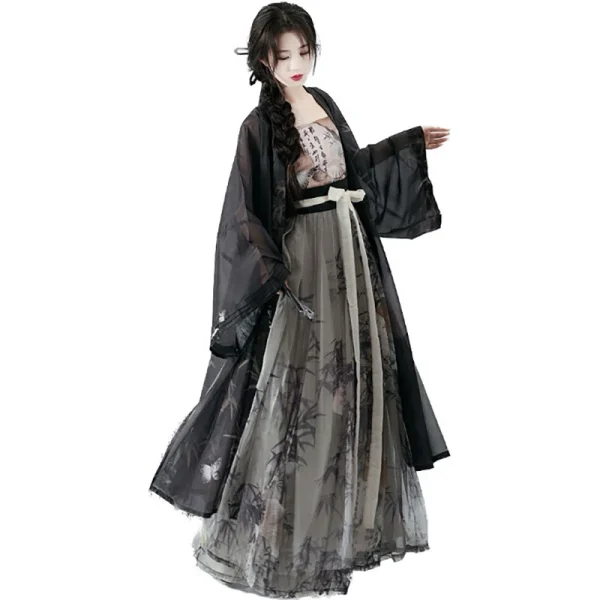 Kf S8e06700a9afe45f6bc1bf380097adaa66 4xl Hanfu Dress Women Chinese Song Dynasty Modern Style Hanfu Oversized Cosplay Costume Summer Black Hanfu 4XL Hanfu Dress Women Chinese Song Dynasty Modern Style Hanfu Oversized Cosplay Costume Summer Black Hanfu Sets Plus Size 3XL