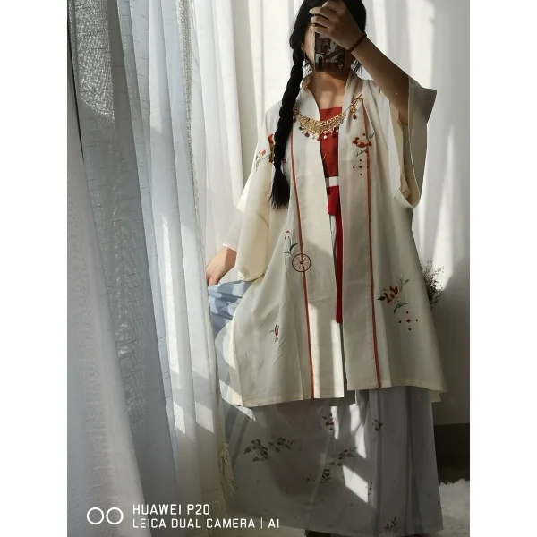 Kf S8e56142b44144b2d8bd2af1f1b97a600d Hanfu Song Dynasty Changgan Temple Straight Collar Cardigan Cotton Modal Daily Embroidery Spot Hanfu Costume Hanfu Song Dynasty Changgan Temple Straight-collar Cardigan Cotton Modal Daily Embroidery Spot Hanfu Costume