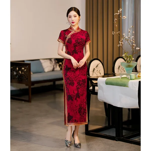 Kf S8f952fcd271c40a7b00d3e2683649ceal Yourqipao Chinese Traditional Cheongsam Long Banquet Daily Qipao Mother S Wear Dress For Women Chinese Traditional Cheongsam Long Banquet Daily Qipao Mother's Wear Dress for Women