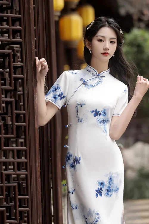 Kf S914206a8761a4bcab44bb28857eafbdbl Chinese Style Improved Qipao 2024 Spring Summer New Ink Painting Blue White Porcelain Printing Retro Women Chinese Style Improved Qipao Spring/summer New Ink Painting Blue White Porcelain Printing Retro Women's Cheongsam Dress