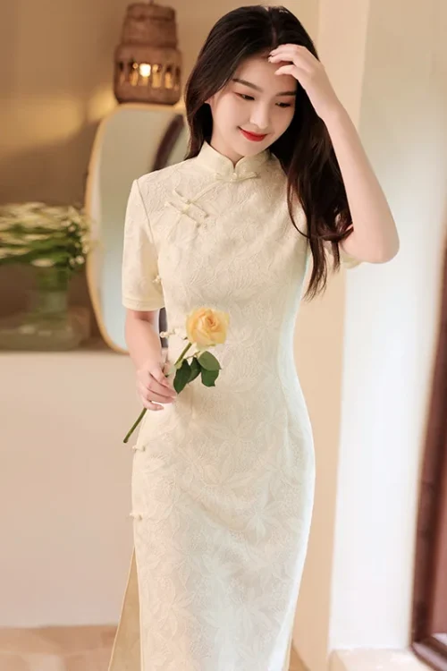 Kf S917a0aa718684d8d8cb64331f4575e29h New Cheongsam 2023 New Young Women S Summer Daily Wear Improved Dress Middle And Long Waist New cheongsam new young women's summer daily wear improved dress middle and long waist girl