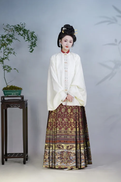 Kf S9263b50d0f334cb2b4b4d45b9db7fed2l Ming Dynasty Hanfu Square Collar Pipa Sleeve Six Fold Horse Face Skirt Xianqi Hanfu Daily Women Ming Dynasty Hanfu Square Collar Pipa Sleeve Six Fold Horse Face Skirt Xianqi Hanfu Daily Women's Clothing