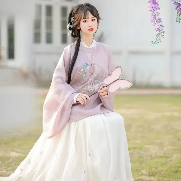 Kf S966c77c1f3eb46e7b9aace95f30f4471a Summer Original Ming Dynasty Rabbit Embroidered Hanfu Suit Purple Top Skirt Women S Clothing Sweet Fairy Summer Original Ming Dynasty Rabbit Embroidered Hanfu Suit Purple Top Skirt Women's Clothing Sweet Fairy Party Dresses