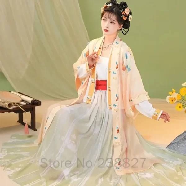 Kf S98206f562bb34d3486c1feca3b1b1caew Water Women S Hanfu Chinese Traditional Style Dresses Oriental Ancient Song Dynasty Changbeizi Cardigan Waist Length Women's Hanfu Chinese Traditional Style Dresses Oriental Ancient Song Dynasty Changbeizi Cardigan Waist Length Suit