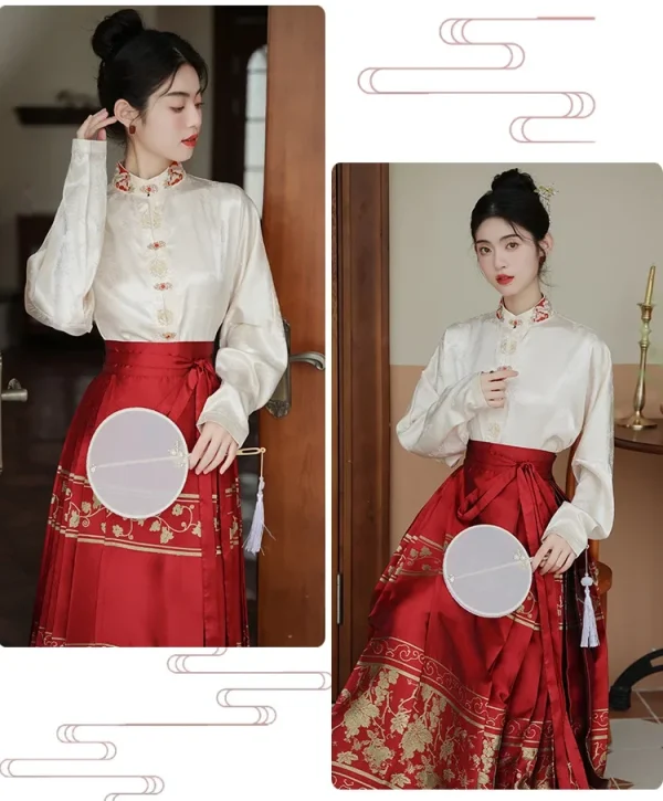 Kf S99125dd187ec4629ae38d8e8f7ee9a8ek Original Hanfu Skirt Chinese Style Costume Mamianqun Ming Horse Face Dress Improved Ming Dynasty Ancient Traditional Original Hanfu Skirt Chinese Style Costume Mamianqun Ming Horse Face Dress Improved Ming Dynasty Ancient Traditional Daily Wear