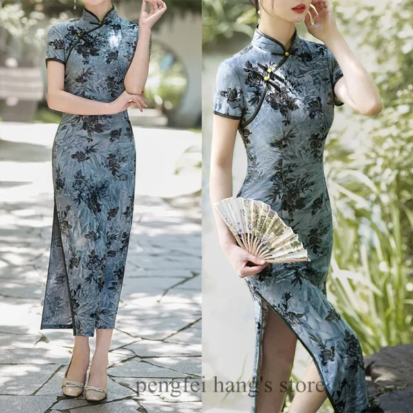 Kf S998050b273d64cbab85e9ddcdb8c7188a 2024 Autumn New Cheongsam Women S Elegant Qipao Jacquard Chinese Style Dress Vintage Mandarin Collar Qipao Autumn New Cheongsam Women's Elegant Qipao Jacquard Chinese Style Dress Vintage Mandarin Collar Qipao Sexy Vestidos