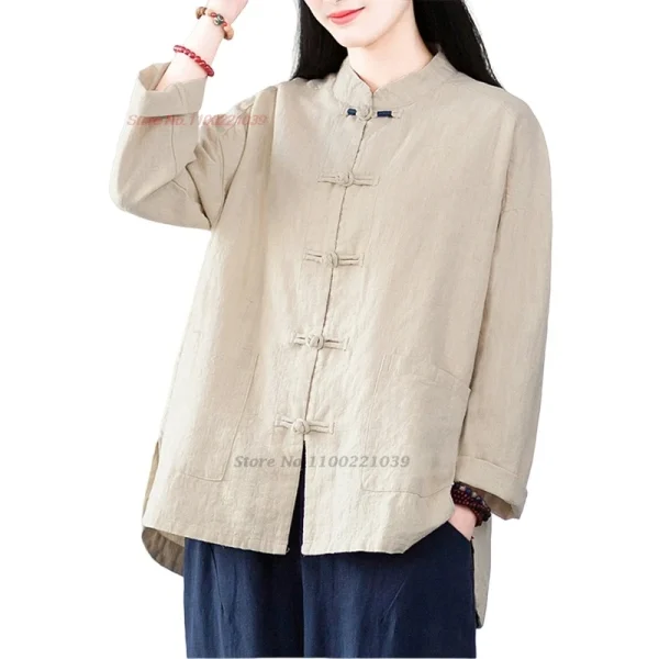 Kf S99df3beb75a54ce3b626cb68b2f6f668k 2024 Traditional Chinese Meditation Cotton Linen Tang Suit National Chinese Folk Style Blouse Vintage Tea Service traditional chinese meditation cotton linen tang suit national chinese folk style blouse vintage tea service loose blouse