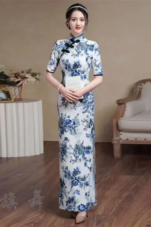 Kf S9bd812acff8748cd91f7ed8e742e371cj Asian Cheongsam Chinese Style Dress Slim Long Dresses Chinese Traditional Clothes For Women Improved Summer Retro Asian Cheongsam Chinese Style Dress Slim Long Dresses Chinese Traditional Clothes for Women Improved Summer Retro Long Qipao