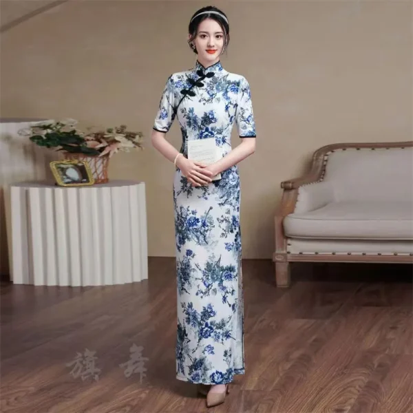 Kf S9bd812acff8748cd91f7ed8e742e371cj Asian Cheongsam Chinese Style Dress Slim Long Dresses Chinese Traditional Clothes For Women Improved Summer Retro Asian Cheongsam Chinese Style Dress Slim Long Dresses Chinese Traditional Clothes for Women Improved Summer Retro Long Qipao