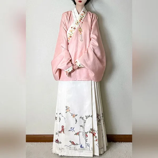 Kf S9c2f4caccd4144e0a03e8eeff9d21b4b5 Chinese Ming Dynasty Hanfu Exquisite Printed Top Women Retro Cross Collar Pipa Sleeve Casual Loose Hanfu Chinese Ming Dynasty Hanfu Exquisite Printed Top Women Retro Cross-Collar Pipa Sleeve Casual Loose Hanfu Short Shirt