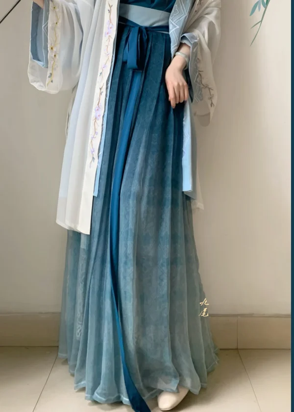 Kf S9de9b85744014da58fd85cf38399c79ae Yingchunjian Original Hanfu Women Song Pleated Skirt Strap Embroidery National Style Spring And Summer Daily Chinese Original Hanfu Women Song Pleated Skirt Strap Embroidery, National Style, Spring and Summer Daily Chinese hanfu