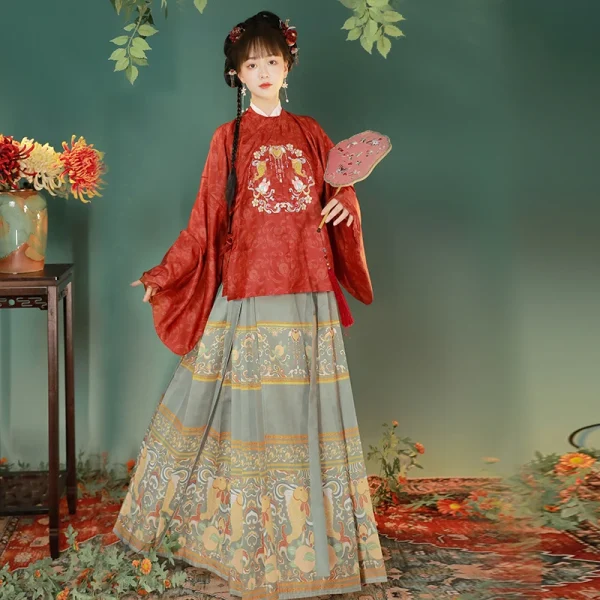 Kf S9fc4e0bee5eb4a2f9132d5a779484f1au Original Chinese Traditional Hanfu Female Ming Dynasty Crew Neck Embroidered Bijia Horse Face Pony Skirt Daily Original Chinese Traditional Hanfu Female Ming Dynasty Crew Neck Embroidered Bijia Horse Face Pony Skirt Daily Fall Winter Set