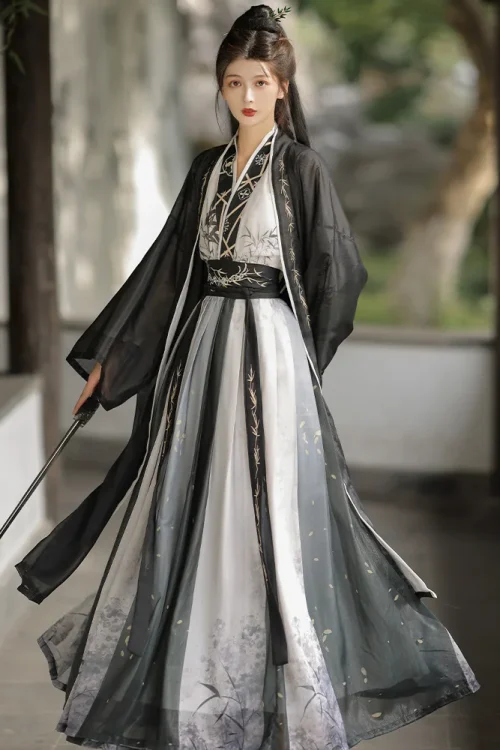 Kf Sa2f17b1a381248788301a0e62582cafdq Nt40 2024 Song Dynasty Hanfu Men S And Women S Same Long Qi Waist Skirt Black Song Dynasty Hanfu Men's and Women's Same Long Qi Waist Skirt Black Ink Wind Daily Spring Summer