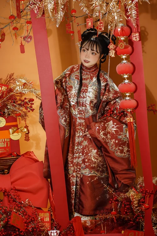 Kf Sa56b7c4c233c43eab614e5002c05056fh Hanfu Original Ancient Style Ming Dynasty Women S Standing Collar Double Breasted Long Coat Couple Makeup Hanfu Original Ancient Style Ming Dynasty Women's Standing Collar Double breasted Long Coat, Couple Makeup Flower Spring Day