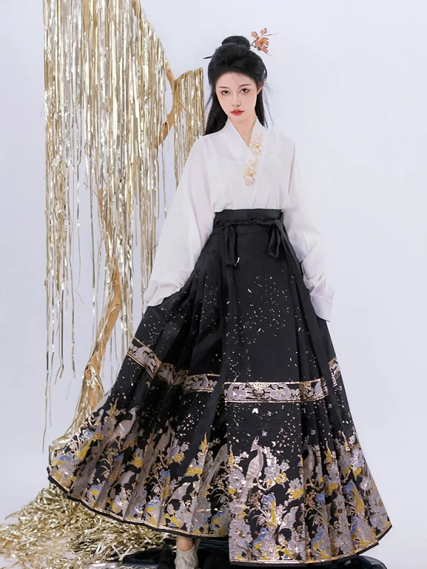 Kf Sa89998e83ead4968bd66898c4b4d7960q Mamianqun Horse Face Skirt Hanfu Chinese Style Traditional Pleated Skirt Women Modern Clothes Weaving Gold Light Mamianqun Horse Face Skirt Hanfu Chinese Style Traditional Pleated Skirt Women Modern Clothes Weaving gold light and thin Fabric