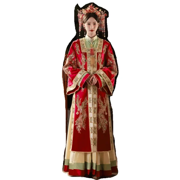 Kf Sa8e4d7d94a2e40aeb5a433b69c5028cfz High End Xiuhe Clothing Heavy Industry Bride Gown Robe Ming Dynasty Pop Hanfu Chinese Wedding Dress Clothing Heavy Industry Bride Gown Robe Ming Dynasty Pop Hanfu Chinese Wedding Dress For Overseas Oriental Girl