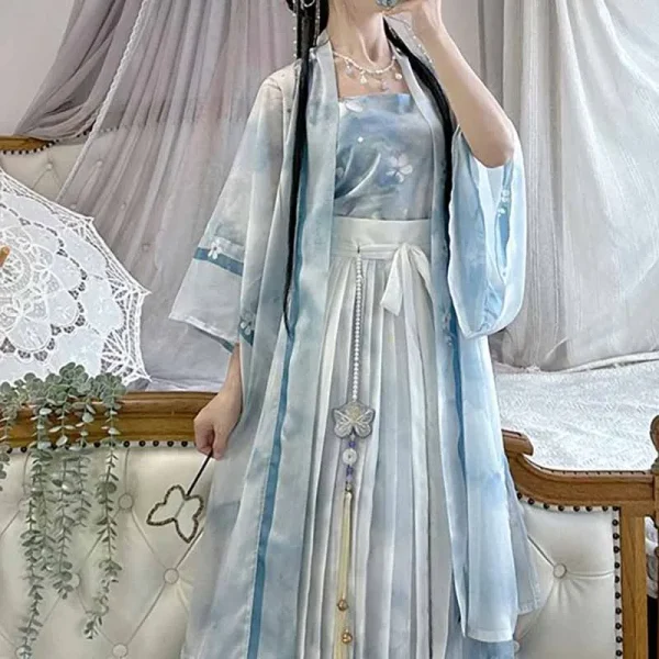 Kf Sa940cc323aa646c8afbf9a3480edf0f5o Chinese Hanfu Dress Women Cosplay Costume 2024 Summer Ancient Printed Blue Vintage 3pcs Sets Hanfu Song Chinese Hanfu Dress Women Cosplay Costume Summer Ancient Printed Blue Vintage 3pcs Sets Hanfu Song Dynasty Plus Size XL