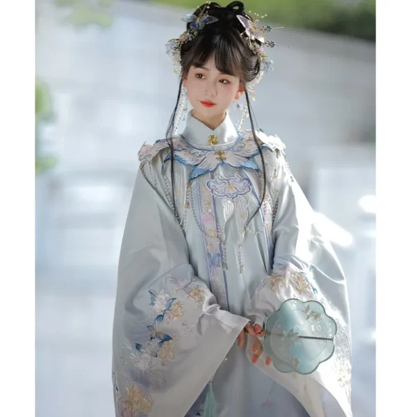 Kf Saa90550c93634f1bb3924aa79cdfaf04s Hanfu Female Ming Dynasty Embroidery Collar Horse Face Skirt Three-piece Set of Fall and Winter Chinese Style Ancient Costume