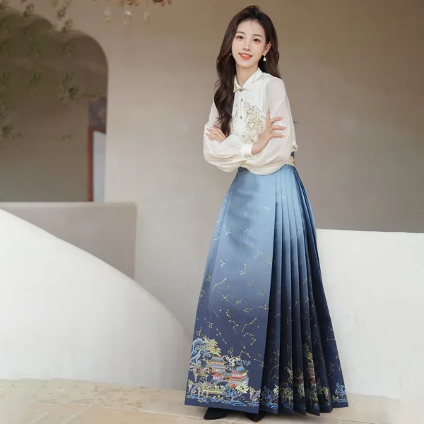 Kf Sacb29f41802c4b7894ad5628e75c03540 Women Embroidered Woven Horse Face Skirt Hanfu Original Chinese Ming Dynasty Traditional Dress Skirt Daily Horse Women Embroidered Woven Horse Face Skirt Hanfu Original Chinese Ming Dynasty Traditional Dress Skirt Daily Horse Face Skirt Set