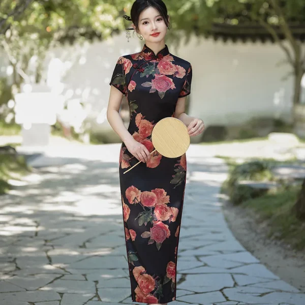 Kf Sacf19cabfc894cd0957465c94d788ba6h 8 Colors Summer Red Long Cheongsam Short Sleeve Improved Vintage Dress Women Costumes Plus Size Qipao 8 Colors Summer Red Long Cheongsam Short Sleeve Improved Vintage Dress Women Costumes Plus Size Qipao M To 5XL