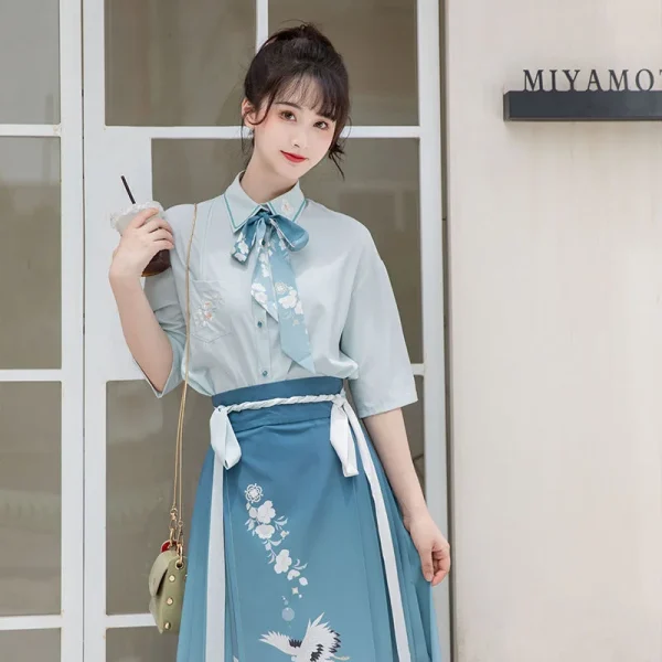 Kf Saf47688caa9740bd938376af3278cceaa Horse Face Skirt Hanfu Original Chinese Style Women S Traditional Dress Modern Shirt Embroidered Skirt Set Horse Face Skirt Hanfu Original Chinese Style Women's Traditional Dress Modern Shirt Embroidered Skirt Set Daily Dance Costume