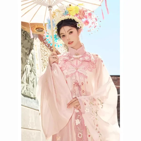 Kf Safb62a444aa047b6beb5e61e46fa8c17z Original Ming Dynasty Pink Stand Collar Butterfly Cloud Shoulder Embroidered Hanfu Dresses Women Elegant Hairpin Flower Original Ming Dynasty Pink Stand Collar Butterfly Cloud Shoulder Embroidered Hanfu Dresses Women Elegant Hairpin Flower Costumes