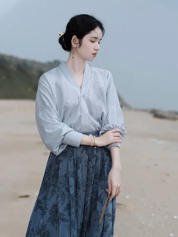 Kf Sb2e79aba465c47fe8d19b8b78f4075e5x New Chinese Xia Guo Feng Zen Yi Han Fu Song System Improved Hanfu Horse Face Skirt New Chinese Xia Guo Feng Zen Yi Han Fu Song System Improved Hanfu Horse Face Skirt Half Skirt 2-piece suit