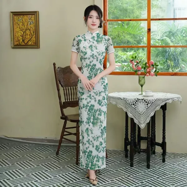 Kf Sb3587960deaa470e9217c979a67ac772f Asian Cheongsam Chinese Style Dress Slim Long Dresses Chinese Traditional Clothes For Women Improved Summer Retro Asian Cheongsam Chinese Style Dress Slim Long Dresses Chinese Traditional Clothes for Women Improved Summer Retro Long Qipao