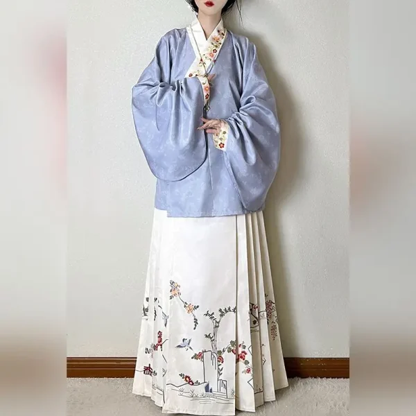 Kf Sb37b4a5718ef47bba38980c79cb3e34ch Chinese Ming Dynasty Hanfu Exquisite Printed Top Women Retro Cross Collar Pipa Sleeve Casual Loose Hanfu Chinese Ming Dynasty Hanfu Exquisite Printed Top Women Retro Cross-Collar Pipa Sleeve Casual Loose Hanfu Short Shirt