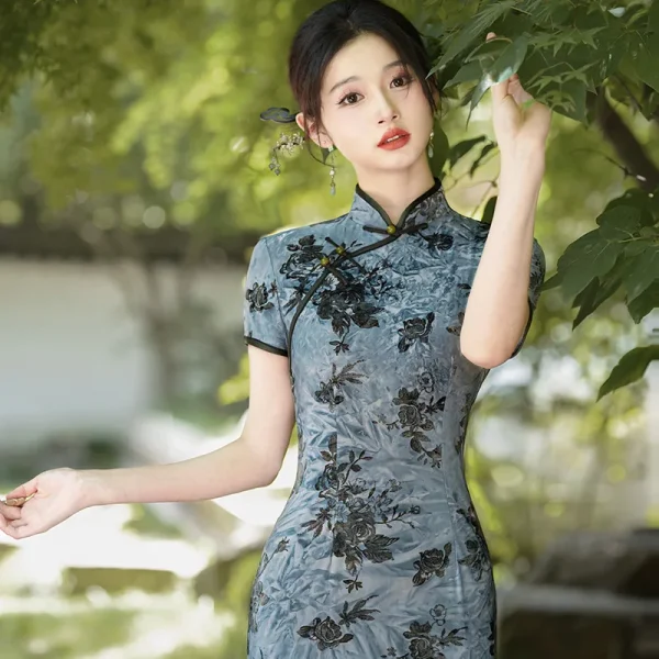 Kf Sb4ac0748658843c0bda041e76b2e850cw 2024 Autumn New Cheongsam Women S Elegant Qipao Jacquard Chinese Style Dress Vintage Mandarin Collar Qipao Autumn New Cheongsam Women's Elegant Qipao Jacquard Chinese Style Dress Vintage Mandarin Collar Qipao Sexy Vestidos