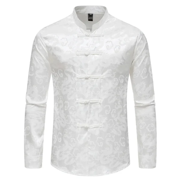 Kf Sb54b4cf3b8f441f68578d6f23b568dbc9 2023 New Men Chinese Style Vintage Shirt Mens Tops Tang Suit Fashion Solid Traditional Long Sleeve New Men Chinese Style Vintage Shirt Mens Tops Tang Suit Fashion Solid Traditional Long Sleeve Stand-Up Collar White Shirt