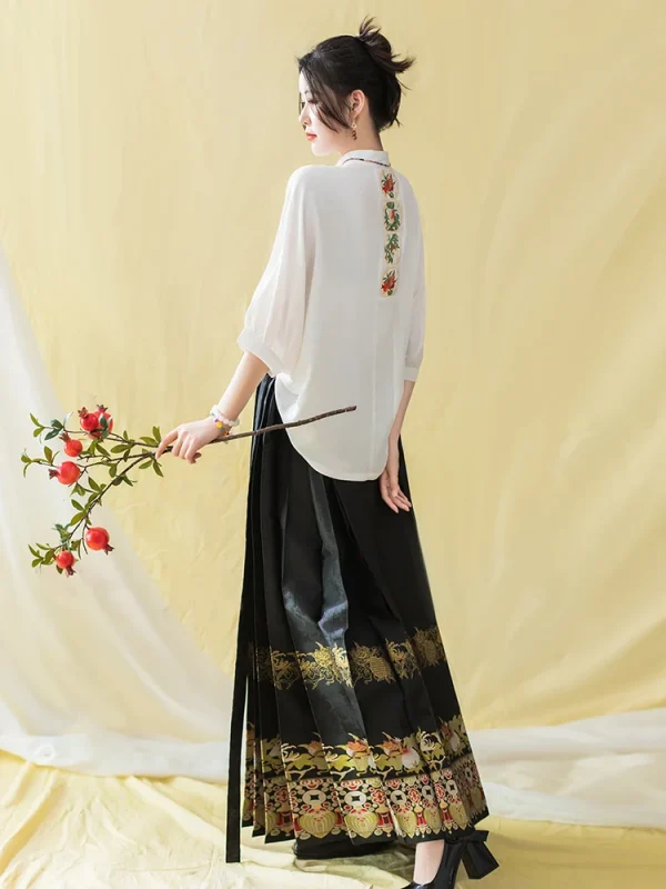 Kf Sb6706b44208149109730411099c1749cf Original Ming Woven Gold Horse Faced Skirt Short Sleeved Shirt Hanfu Women Traditional Chinese Clothing For Original Ming woven gold horse-faced skirt short-sleeved shirt Hanfu women traditional chinese clothing for women vestido hanfu