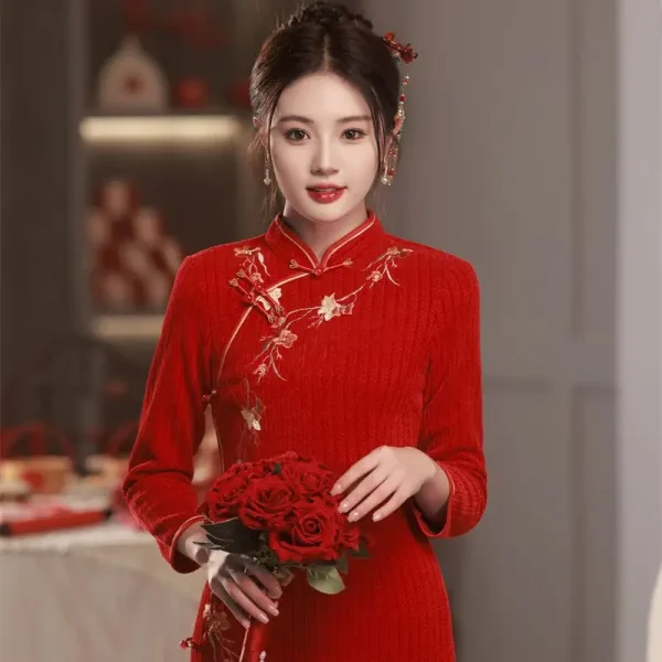 Kf Sb7dedf4f185f4626b1ff26d66c52319aj 2024 Chinese Qipao Hanfu Dress Costume Long Sleeve Cheongsam Red White Green Clothes Women Sexy Carnival Chinese Qipao Hanfu Dress Costume Long Sleeve Cheongsam Red White Green Clothes Women Sexy Carnival Party Outfits