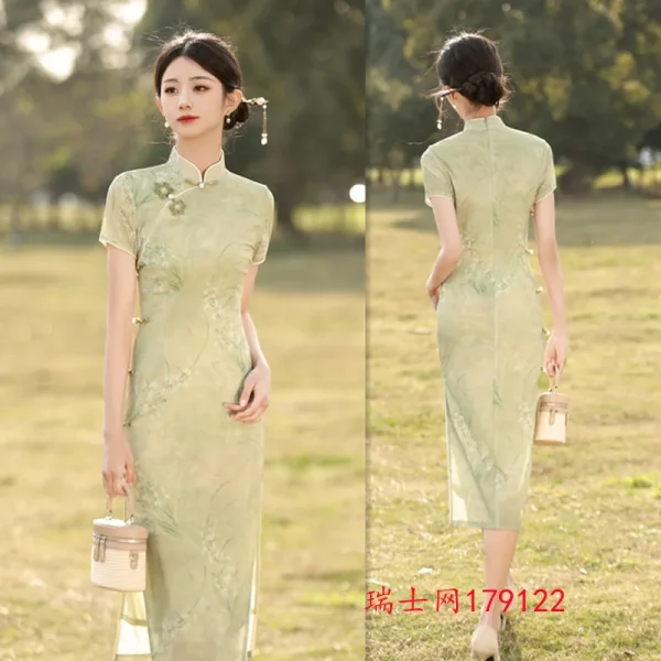 Kf Sb90ae84657894d438ecc4cceb3e9f798b Vietnam S Improved Long Aodai Cheongsam Skirt 2024 Spring Summer New Retro Ethnic Style Aodai Cheongsam Cheongsam Skirt Spring/Summer New Retro Ethnic Style Aodai Cheongsam Dress