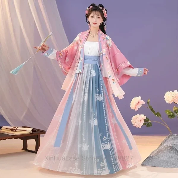 Kf Sb9f3e9f69af246daa50e9ed4547617b6x Water Women S Hanfu Chinese Traditional Style Dresses Oriental Ancient Song Dynasty Changbeizi Cardigan Waist Length Women's Hanfu Chinese Traditional Style Dresses Oriental Ancient Song Dynasty Changbeizi Cardigan Waist Length Suit