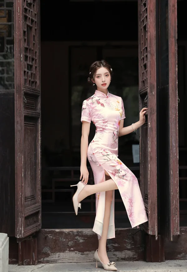 Kf Sbd670c9b59f9426297819e6376c711141 2023 Modern New Spring Temperament Young Printed Cheongsam Dress Retro Republic Style Ancient Long Qipao Chinese Modern New Spring Temperament Young Printed Cheongsam Dress Retro Republic Style Ancient Long Qipao Chinese Dress