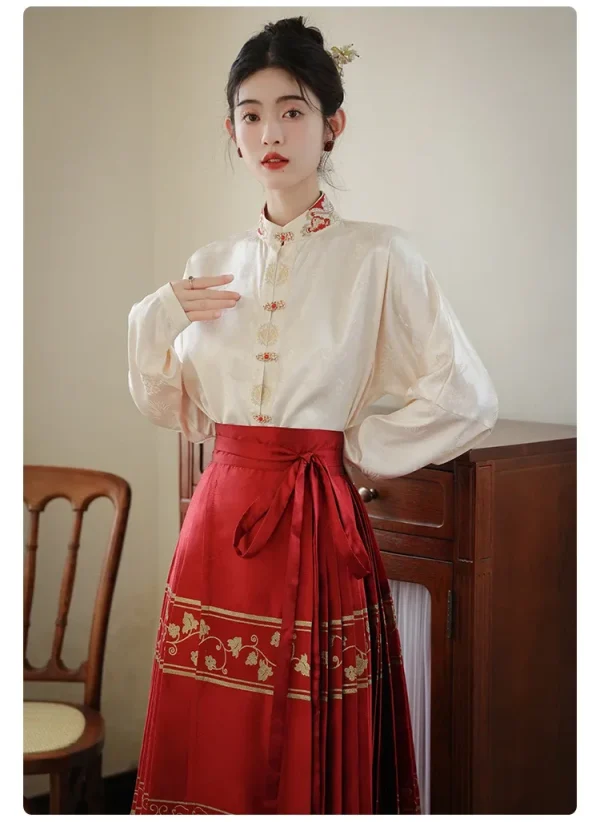 Kf Sbd8776e35e5443808bb0a73732dc495bq Original Hanfu Skirt Chinese Style Costume Mamianqun Ming Horse Face Dress Improved Ming Dynasty Ancient Traditional Original Hanfu Skirt Chinese Style Costume Mamianqun Ming Horse Face Dress Improved Ming Dynasty Ancient Traditional Daily Wear