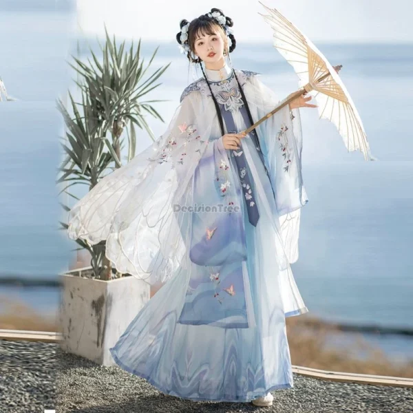 Kf Sbe788167ddbe47beabfd1264fd8afd73v 2024 New Chinese Improved Ancient Ming Dynasty Hanfu Women Long Sleeve Top Pleated Skirt Embroidered Cape New chinese improved ancient ming dynasty hanfu women long sleeve top pleated skirt embroidered cape elegant hanfu set