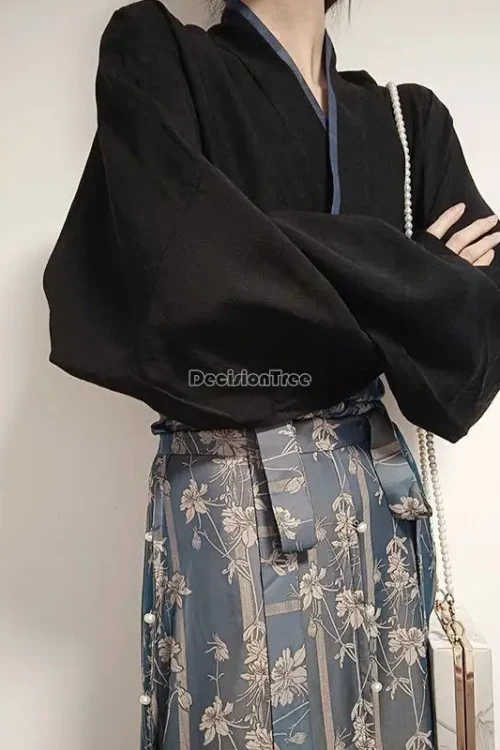 Kf Sc020deb1487345dc86761283229a5a13f 2023 Improved Chinese Song Dynasty Hanfu Female Retro Daily Casual Spring Summer Long Sleeve Top Printed Improved chinese song dynasty hanfu female retro daily casual spring summer long sleeve top printed skirt two pieces set