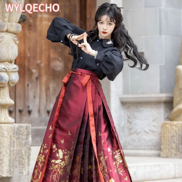 Kf Sc2bac9c40f114b7aa4f08b8fa2b88f51y Horse Face Skirt Original Modern Hanfu Skirt New Chinese Style Costume Mamianqun Ming Dynasty Weaving Gold Horse Face Skirt Original Modern Hanfu Skirt New Chinese Style Costume Mamianqun Ming Dynasty Weaving Gold Dresses