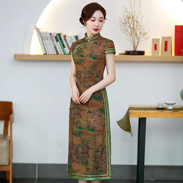 Kf Sc3344bc1716a4050b58e7606b8557bd8t Novelty Retro Long Dress Autumn New Chinese Traditional Cheongsam Handmade Button Women Sexy Qipao Side Split Autumn New Chinese Traditional Cheongsam Handmade Button Women Sexy Qipao Side Split