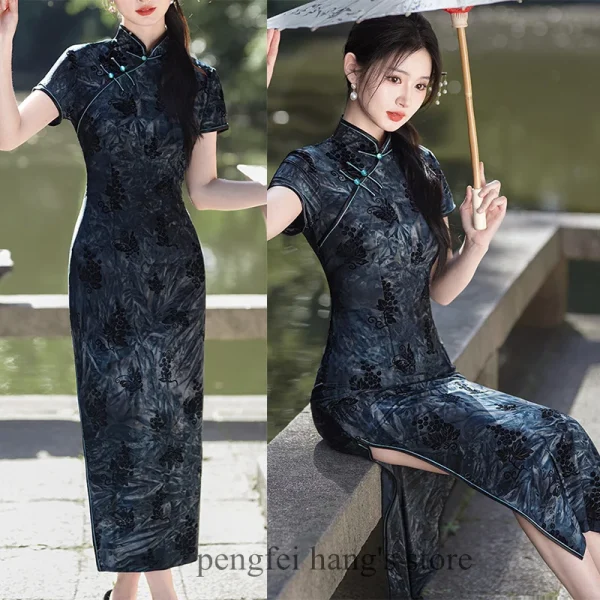 Kf Sc51c7710f64d476a9ef3ee085f8be266r 2024 Autumn New Cheongsam Women S Elegant Qipao Jacquard Chinese Style Dress Vintage Mandarin Collar Qipao Autumn New Cheongsam Women's Elegant Qipao Jacquard Chinese Style Dress Vintage Mandarin Collar Qipao Sexy Vestidos